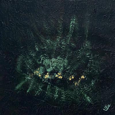 Mysteries of Nature - 4, 40 x 40 cm, mixed media on art paper Fabriano, framed