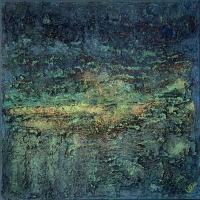 Memories of the Earth - 4, 40 x 40 cm, mixed media on canvas