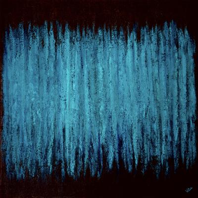 Blue Vision, 90 x 90 cm, mixed media on canvas
