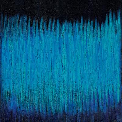 Blue Vibrations, 120 x 100 cm, mixed media on canvas