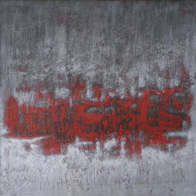 Strong Desire, 90 x 90 cm, mixed media on canvas