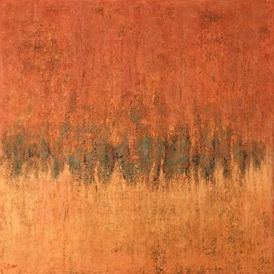 Growing Vitality, 70 x 70 cm, mixed media on canvas